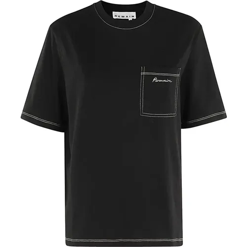 Stilvolles Kontraststich T-Shirt , Damen, Größe: 2XS - Remain Birger Christensen - Modalova