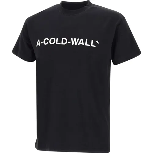 Schwarzes Baumwoll-T-Shirt mit Logo , Herren, Größe: L - A-COLD-WALL - Modalova