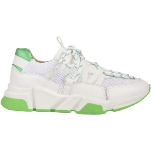 Green Sole Leather Sneakers , female, Sizes: 3 UK - Dwrs - Modalova