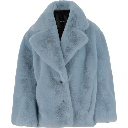 Fur Effect Caban Coat , female, Sizes: 2XS - pinko - Modalova