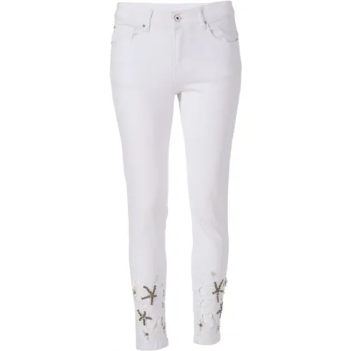 Skinny Push Up Jeans mit Bull Applikation , Damen, Größe: W26 - Fracomina - Modalova