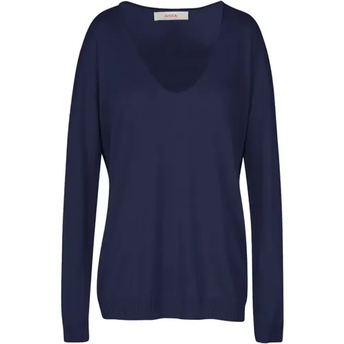 Silk and cashmere V-neck sweater , female, Sizes: M, S - Jucca - Modalova