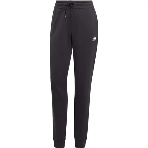 Schwarze French Terry Jogginghose mit Bündchen , Damen, Größe: L - Adidas - Modalova