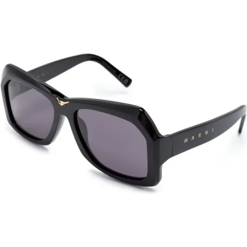 Schwarze Sonnenbrille für den täglichen Gebrauch , Damen, Größe: 57 MM - Marni - Modalova
