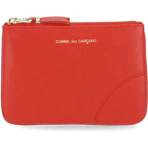 Rote Leder Reißverschluss Brieftasche - Comme des Garçons - Modalova