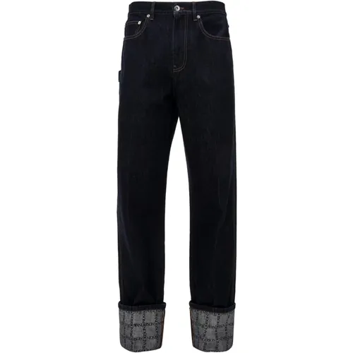 Blaue Denim-Jeans mit Logodetail,Blaue Denim Jeans mit Logo-Details - JW Anderson - Modalova