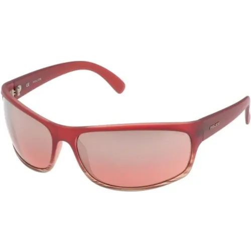 Rote Injizierte Unisex-Sonnenbrille , unisex, Größe: 58 MM - Police - Modalova