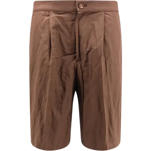 Braune Shorts mit Reißverschluss und Knopf , Herren, Größe: M - Hevo - Modalova