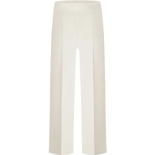 Elegant Trousers with Wide Waistband and Cropped Length , female, Sizes: 2XL - CAMBIO - Modalova