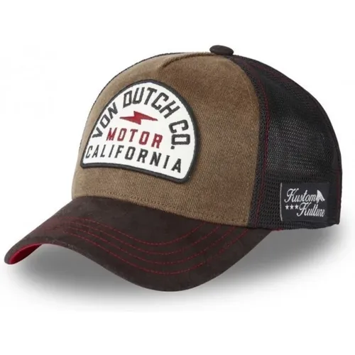 Braune Leder Trucker Cap VON DUTCH - Von Dutch - Modalova