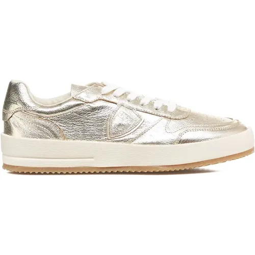 Italian Low Top Sneakers with Logo , female, Sizes: 4 UK, 7 UK, 5 UK - Philippe Model - Modalova