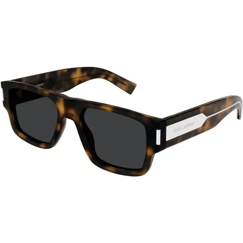 Havana Schwarze Sonnenbrille , Damen, Größe: 55 MM - Saint Laurent - Modalova