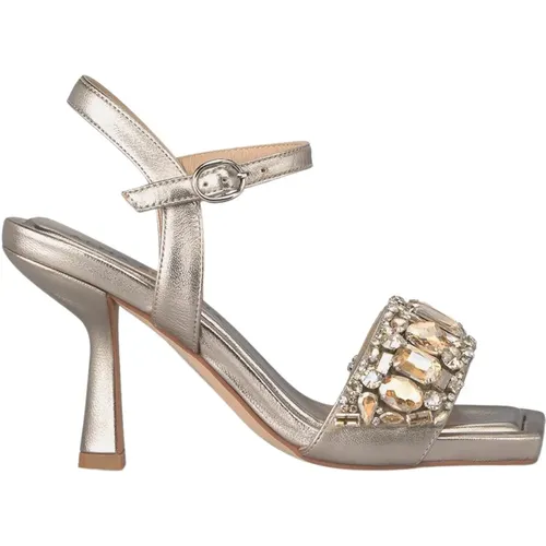 Crystal Detail Heeled Sandal , female, Sizes: 6 UK, 5 UK, 3 UK, 4 UK - Alma en Pena - Modalova