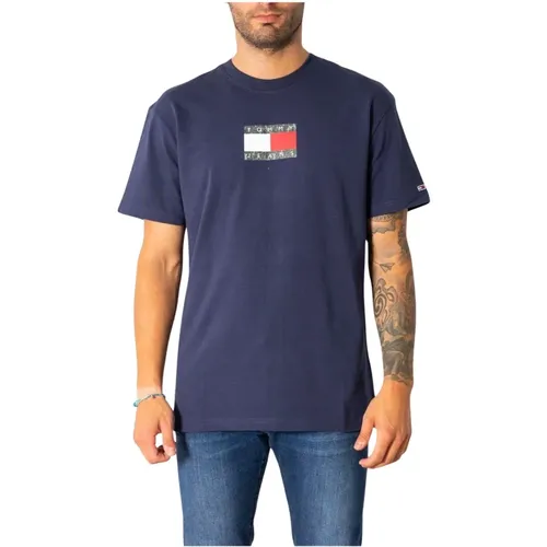 Blau Bedrucktes Langarm T-Shirt - Tommy Hilfiger - Modalova