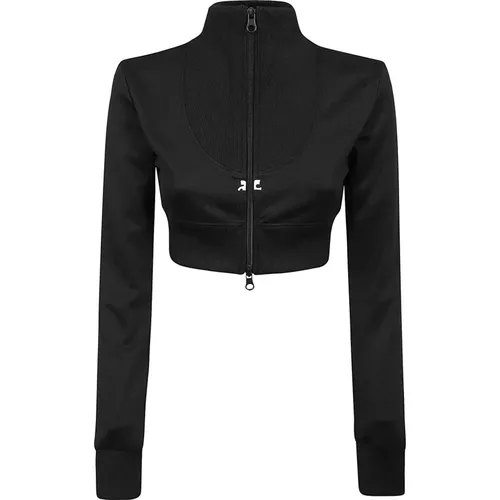 Rib Cropped Jacket , female, Sizes: M, XS - Courrèges - Modalova