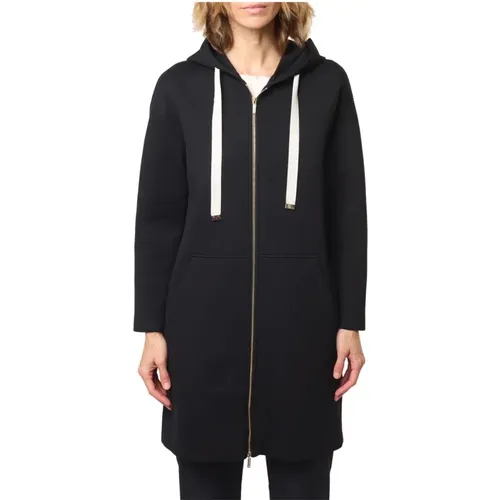 Schwarzer langer Parka-Mantel mit Kapuze , Damen, Größe: L - Max Mara - Modalova