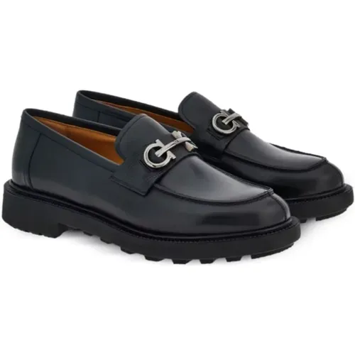 Gancini-Plaque Leather Loafers , male, Sizes: 5 UK, 7 UK - Salvatore Ferragamo - Modalova