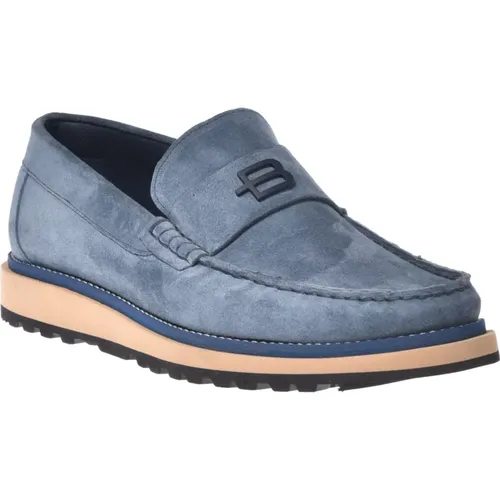 Indigo suede loafers , Herren, Größe: 43 EU - Baldinini - Modalova