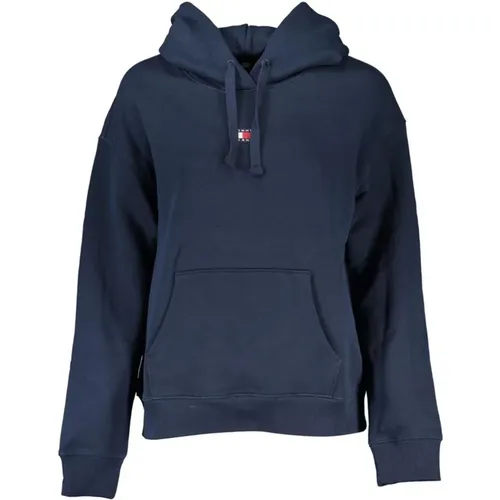 Brushed Cotton Hooded Sweatshirt with Logo Detail , female, Sizes: L, XS, M, S, XL - Tommy Hilfiger - Modalova