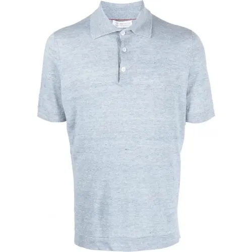 Flecked Polo Shirt , male, Sizes: L - BRUNELLO CUCINELLI - Modalova