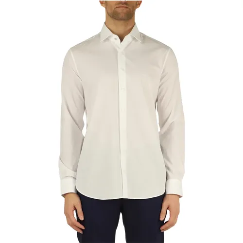 Slim Fit Cotton Shirt with Logo Embroidery , male, Sizes: XL, 2XL, M, 3XL, L, S, 5XL, 4XL - Michael Kors - Modalova