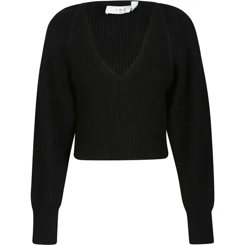 Schwarzer V-Ausschnitt Pullover , Damen, Größe: S - IRO - Modalova