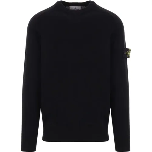 Schwarzer Leichter Rundhalsausschnitt Pullover - Stone Island - Modalova