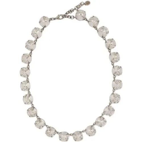 Glamour Party Halskette mit Eingebetteten Strasssteinen , Damen, Größe: ONE Size - Moschino - Modalova