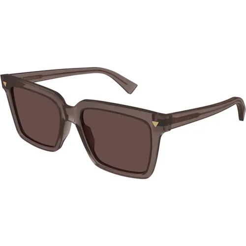 Braun/Rote Sonnenbrille , Damen, Größe: 55 MM - Bottega Veneta - Modalova