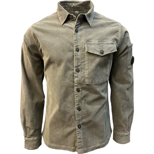 Corduroy Overshirt, -Green , male, Sizes: S, XL - C.P. Company - Modalova