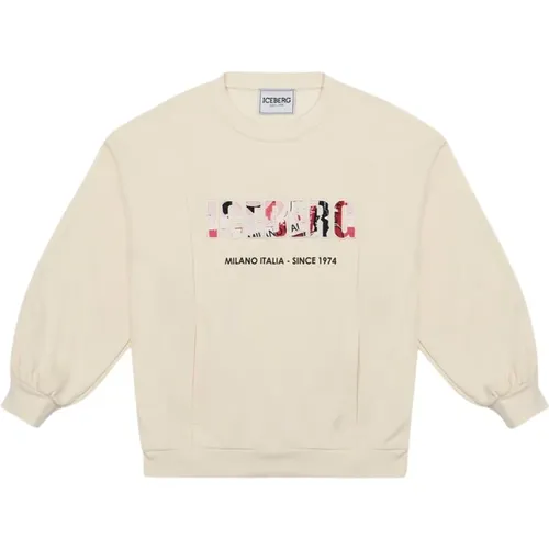 Cremefarbenes Crewneck Sweatshirt für Kinder - Iceberg - Modalova