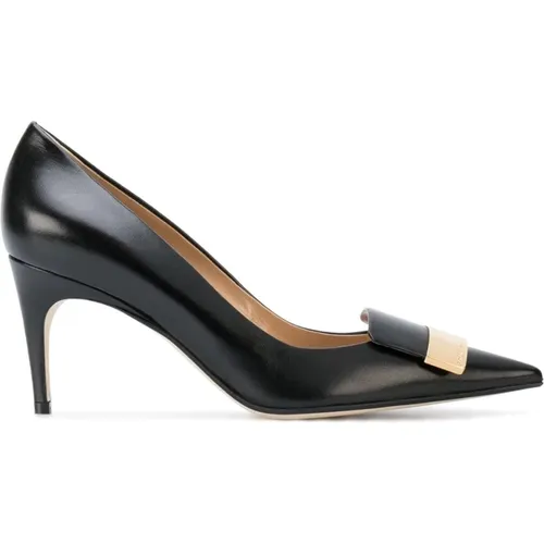 Heeled Leather Pumps , female, Sizes: 6 1/2 UK, 1 1/2 UK, 4 UK, 5 1/2 UK, 1 UK, 7 UK, 2 1/2 UK, 6 UK, 2 UK, 5 UK, 3 1/2 UK - Sergio Rossi - Modalova