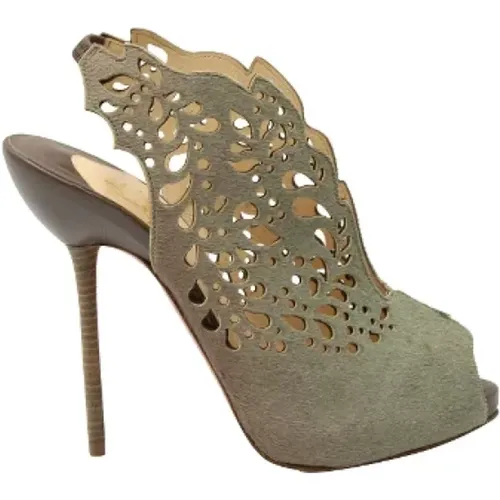 Pre-owned Wool heels , female, Sizes: 4 UK - Christian Louboutin Pre-owned - Modalova