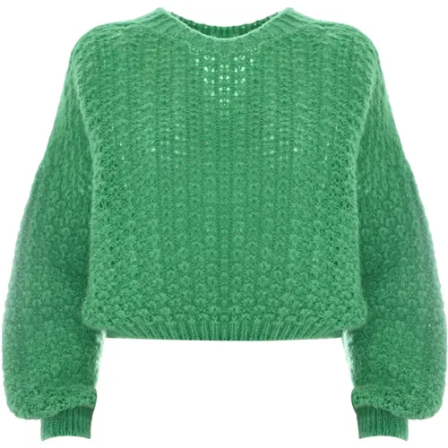 Mohair Woll Cropped Jumper mit Lochmuster , Damen, Größe: XL - Kocca - Modalova