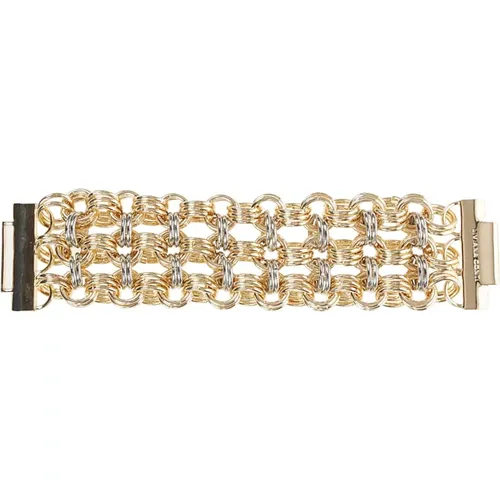Gold & Silver Metal Mesh Bracelet , female, Sizes: ONE SIZE - Liviana Conti - Modalova