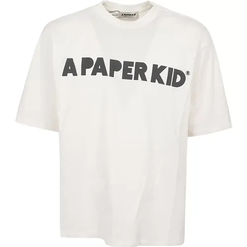 Cream Unisex T-Shirt , male, Sizes: S, M - A Paper Kid - Modalova