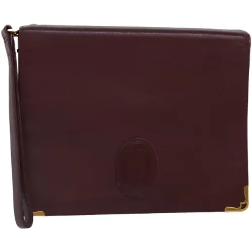 Pre-owned Leather clutches , female, Sizes: ONE SIZE - Cartier Vintage - Modalova