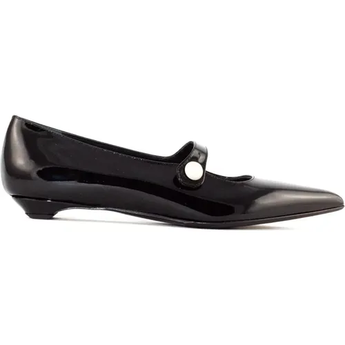 Schwarze Lackleder Ballerinas , Damen, Größe: 37 1/2 EU - Sergio Levantesi - Modalova