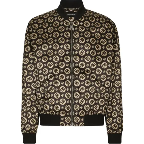 Bomberjacke mit Logoprint - Dolce & Gabbana - Modalova