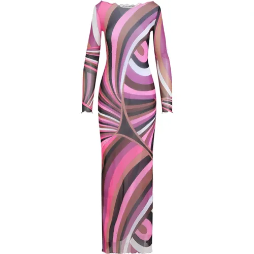 Fuchsia Brown Long Dress , female, Sizes: 2XS, XS - EMILIO PUCCI - Modalova