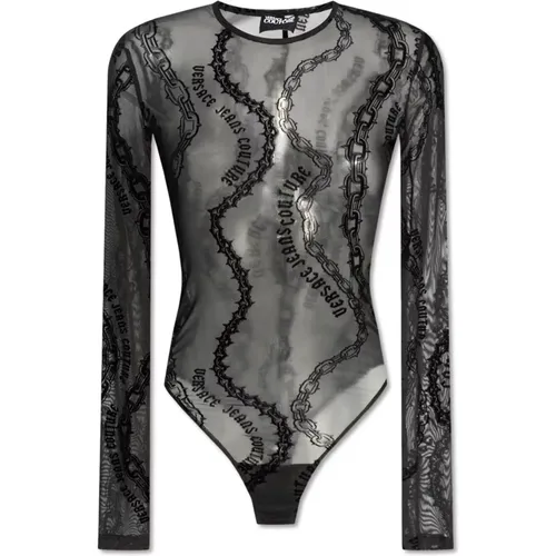 Logo Bodysuit , Damen, Größe: 2XS - Versace Jeans Couture - Modalova