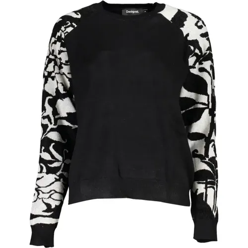 High Neck Long Sleeve Sweater with Contrast Details , female, Sizes: L, S, M, XL - Desigual - Modalova