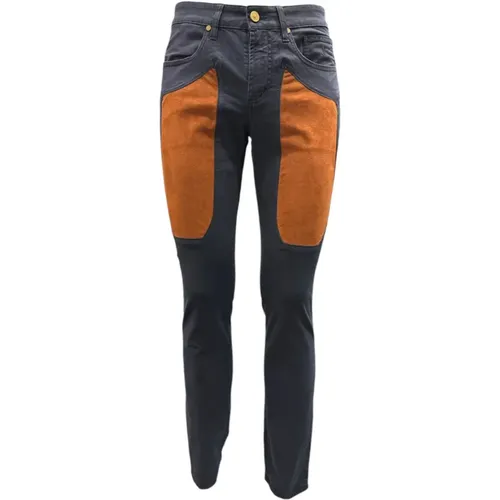 Slim Fit Alcantara Patch Jeans , Herren, Größe: W30 - Jeckerson - Modalova