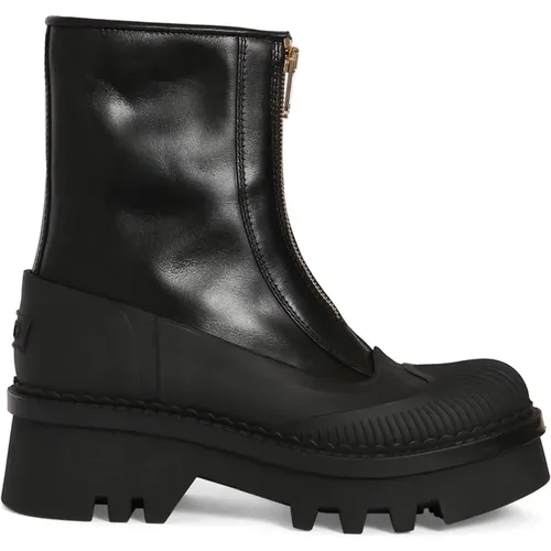 Schwarze Leder Stiefeletten Chloé - Chloé - Modalova