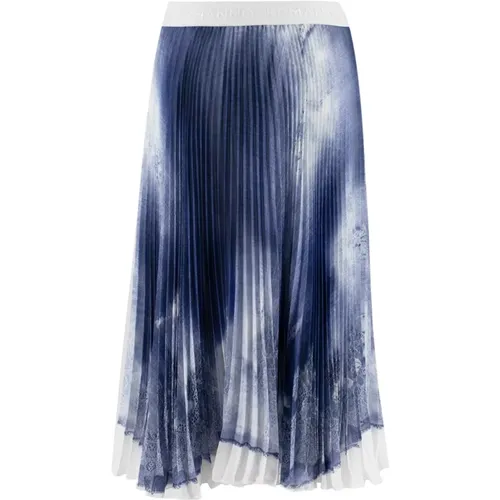 Printed Pleated Midi Skirt , female, Sizes: M, S - Ermanno Scervino - Modalova