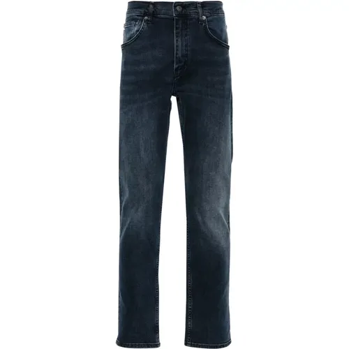 Blau-schwarze Gerades Jeans Casual Stil , Herren, Größe: W34 L32 - J.LINDEBERG - Modalova