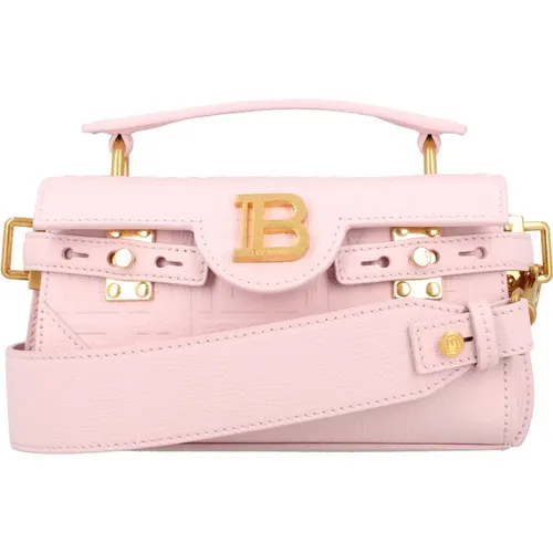 Geprägte B-Buzz 19 Handtasche in Hellrosa - Balmain - Modalova