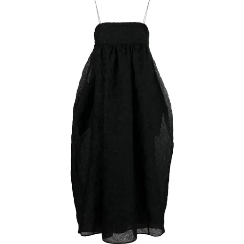 Matelassé Midi Dress with Oversize Bow , female, Sizes: S, XS - Cecilie Bahnsen - Modalova