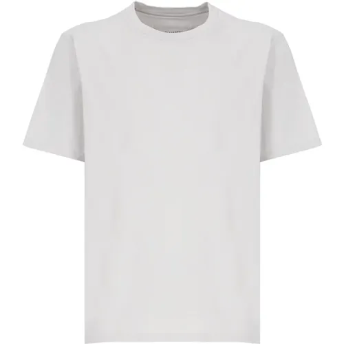 Grey Cotton Crewneck T-shirt with Iconic Stitches , male, Sizes: S, M, XL, L - Maison Margiela - Modalova