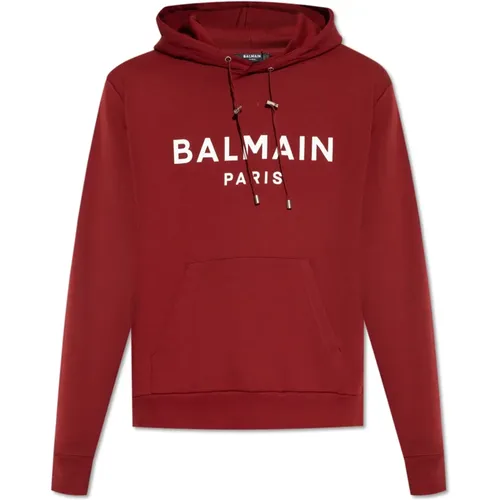 Hoodie with logo , male, Sizes: L, XL, M - Balmain - Modalova